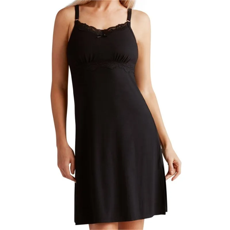 Amoena Glam Pocketed Nightdress Black