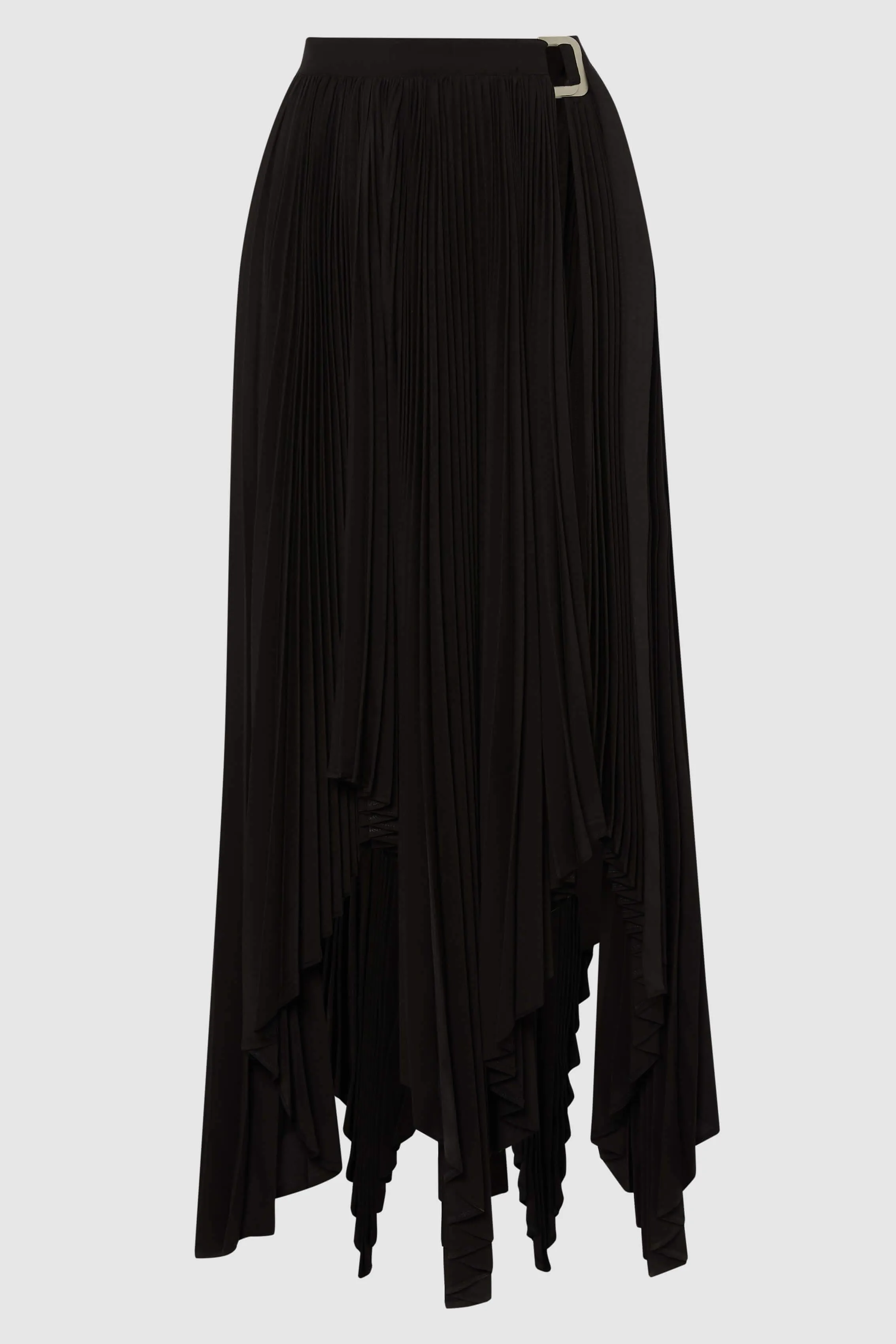 ASYMMETRIC PLEATED WRAP SKIRT