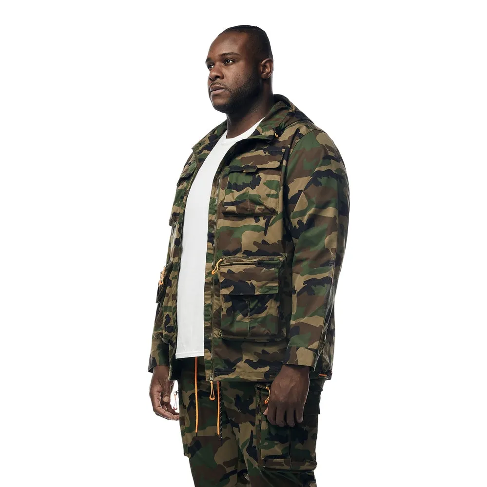 Big and Tall - Windbreaker Utility Jacket - Wood Camo