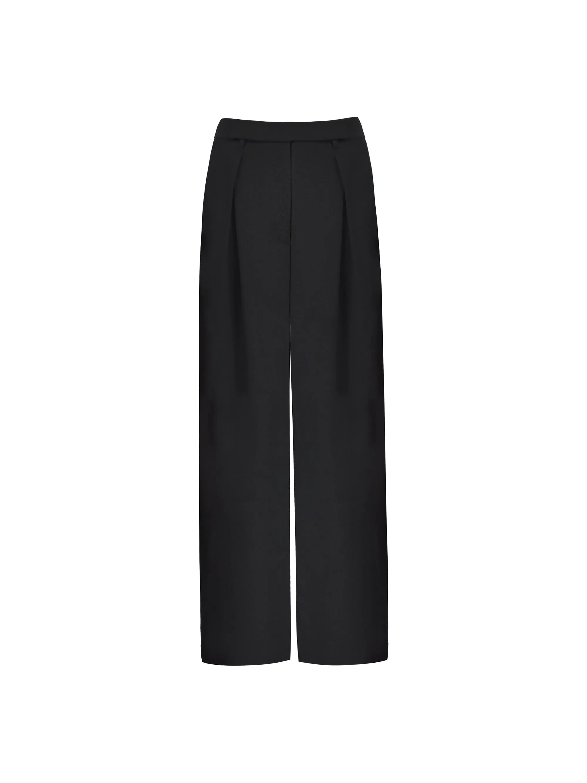 Black Pleat Detail Trousers