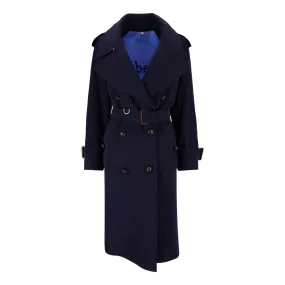 Burberry Regina Wool Oversized Belted Trench Coat. Size 10UK