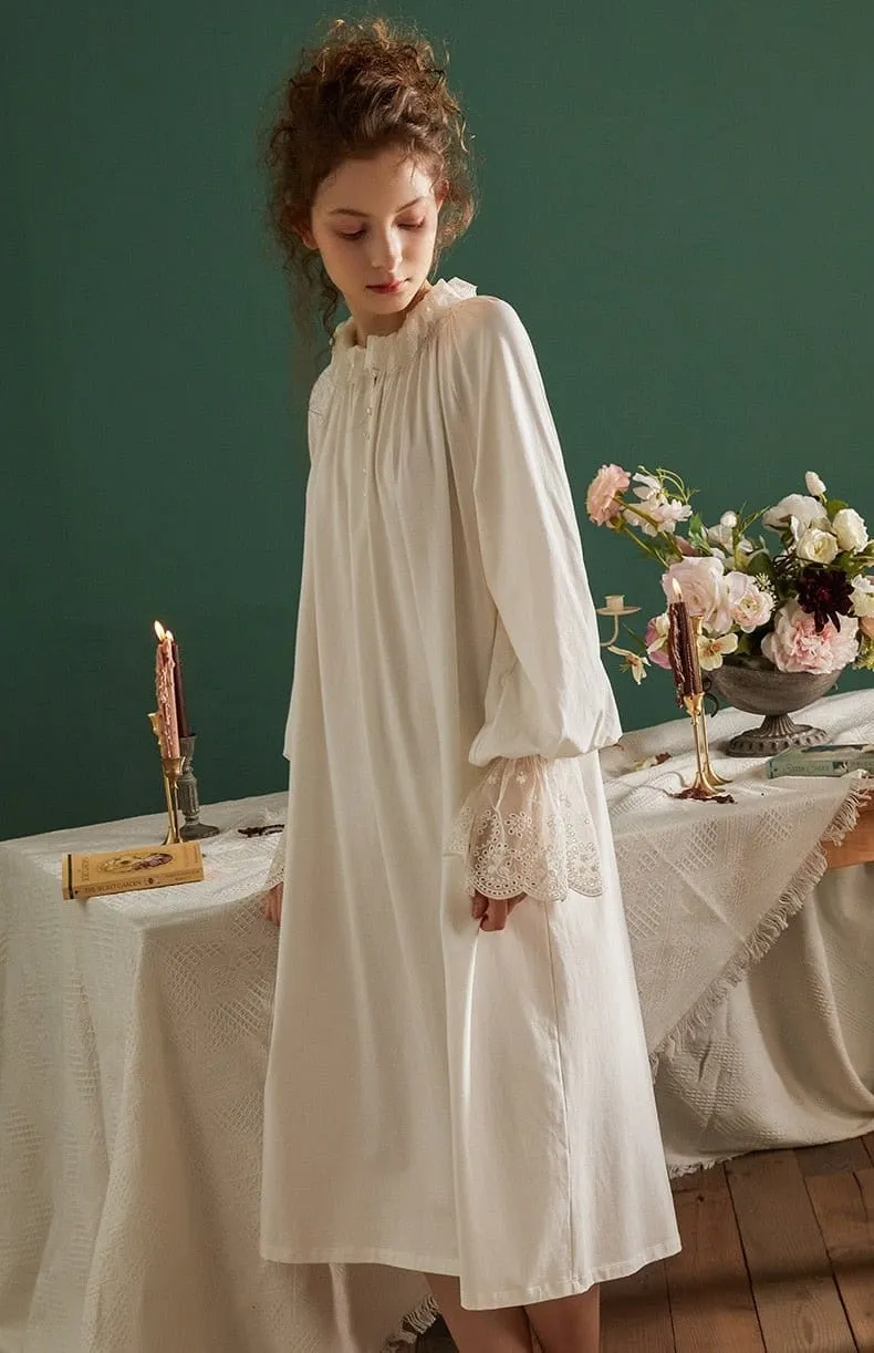 Cotton Flared Sleeve, Whispers Sleepwear, White or Pink (S-L)