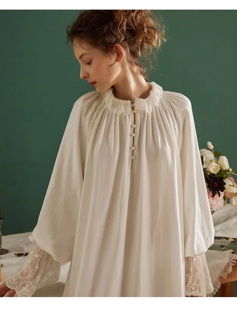 Cotton Flared Sleeve, Whispers Sleepwear, White or Pink (S-L)