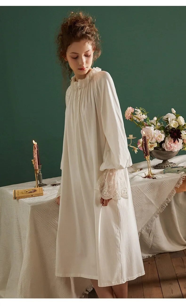 Cotton Flared Sleeve, Whispers Sleepwear, White or Pink (S-L)