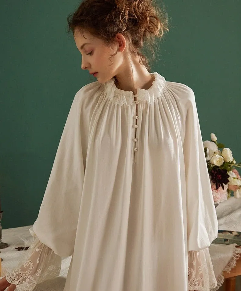 Cotton Flared Sleeve, Whispers Sleepwear, White or Pink (S-L)