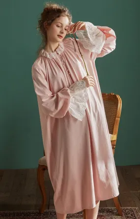 Cotton Flared Sleeve, Whispers Sleepwear, White or Pink (S-L)