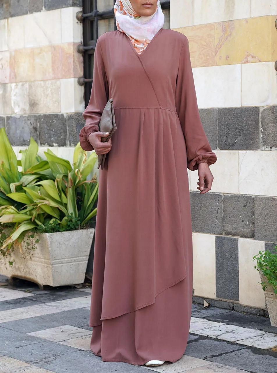 Double Layered Pleated Abaya