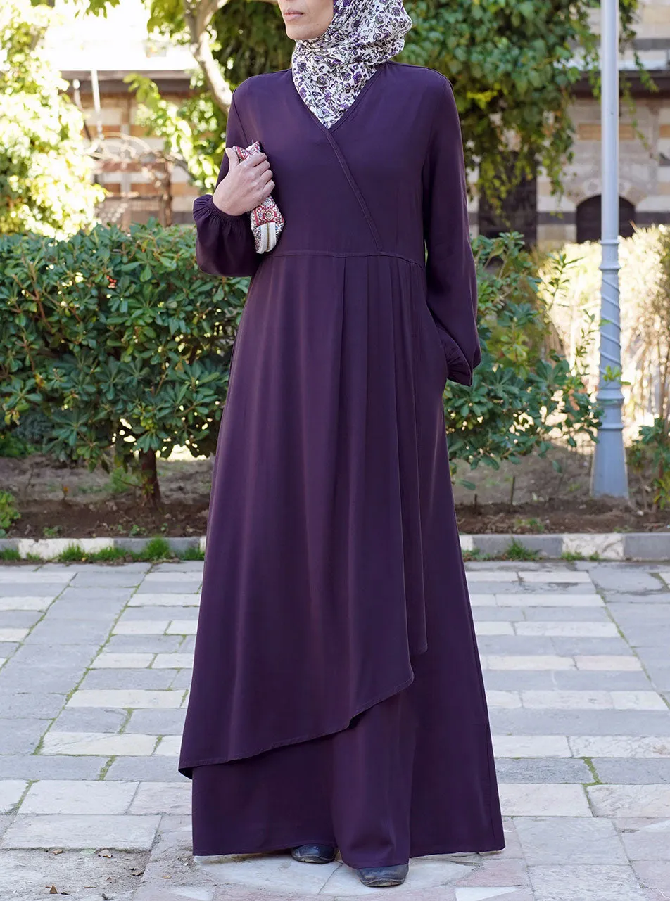 Double Layered Pleated Abaya