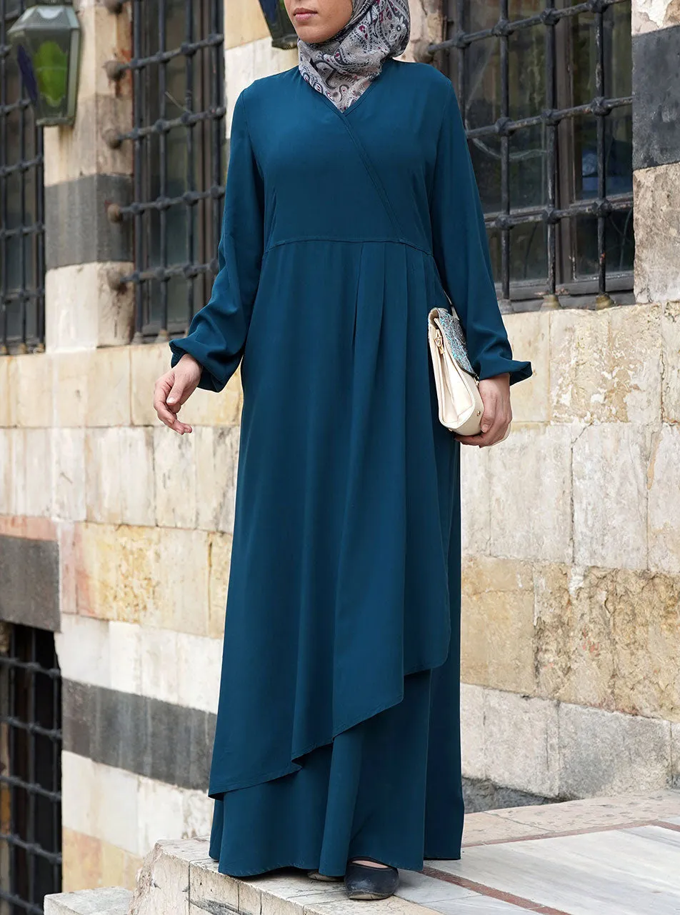 Double Layered Pleated Abaya