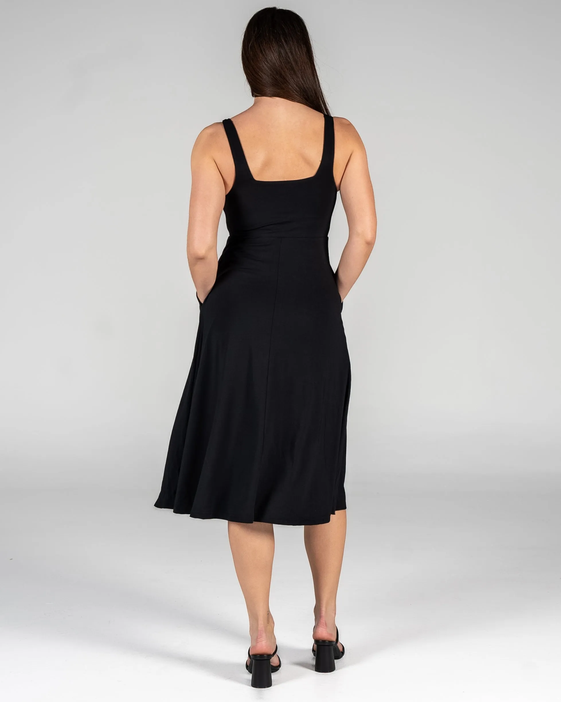 Empire Midi Dress - Black