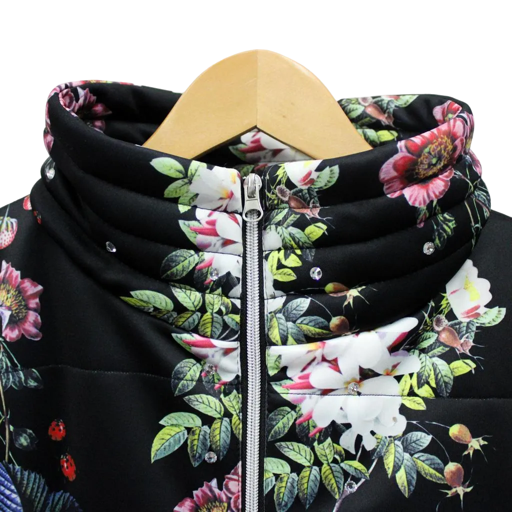 Floral Diamond Trellis Puffer Vest