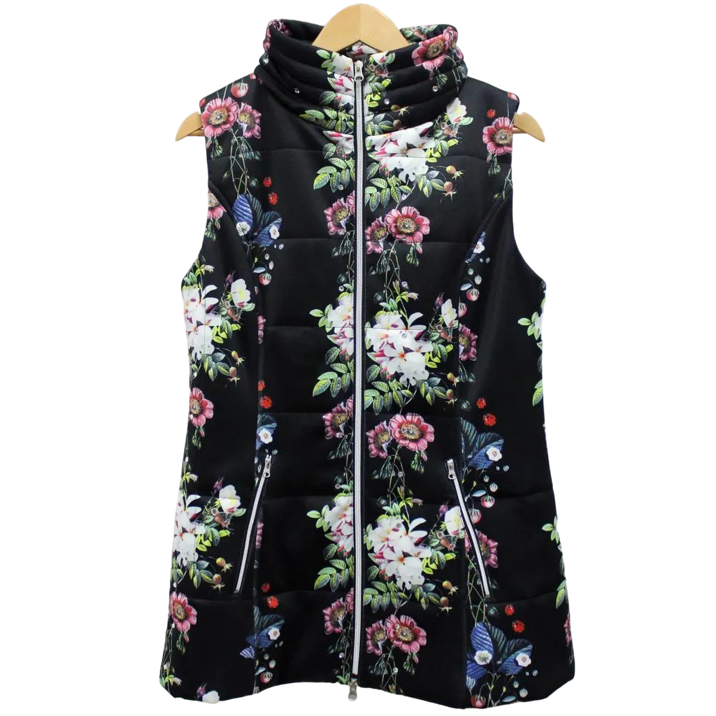 Floral Diamond Trellis Puffer Vest