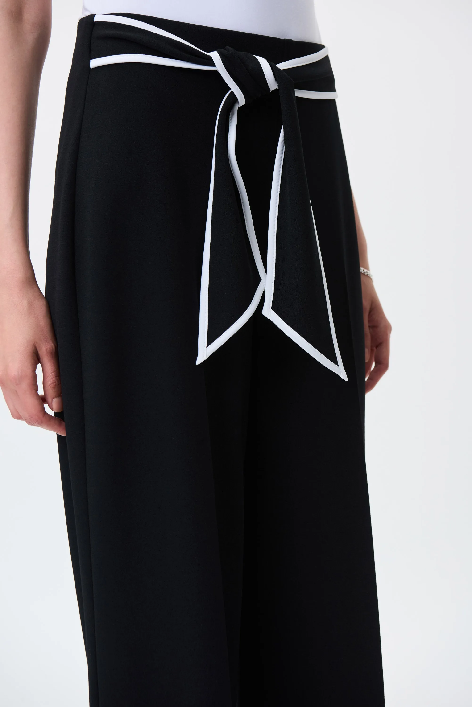 Front Tie Wide Leg Ankle Pant