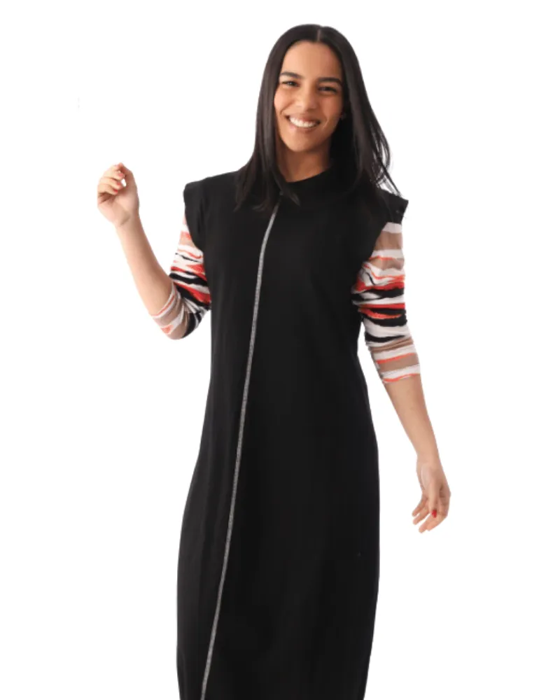 FW23N12TN Black Multi Inky Striped Teen Nightgown