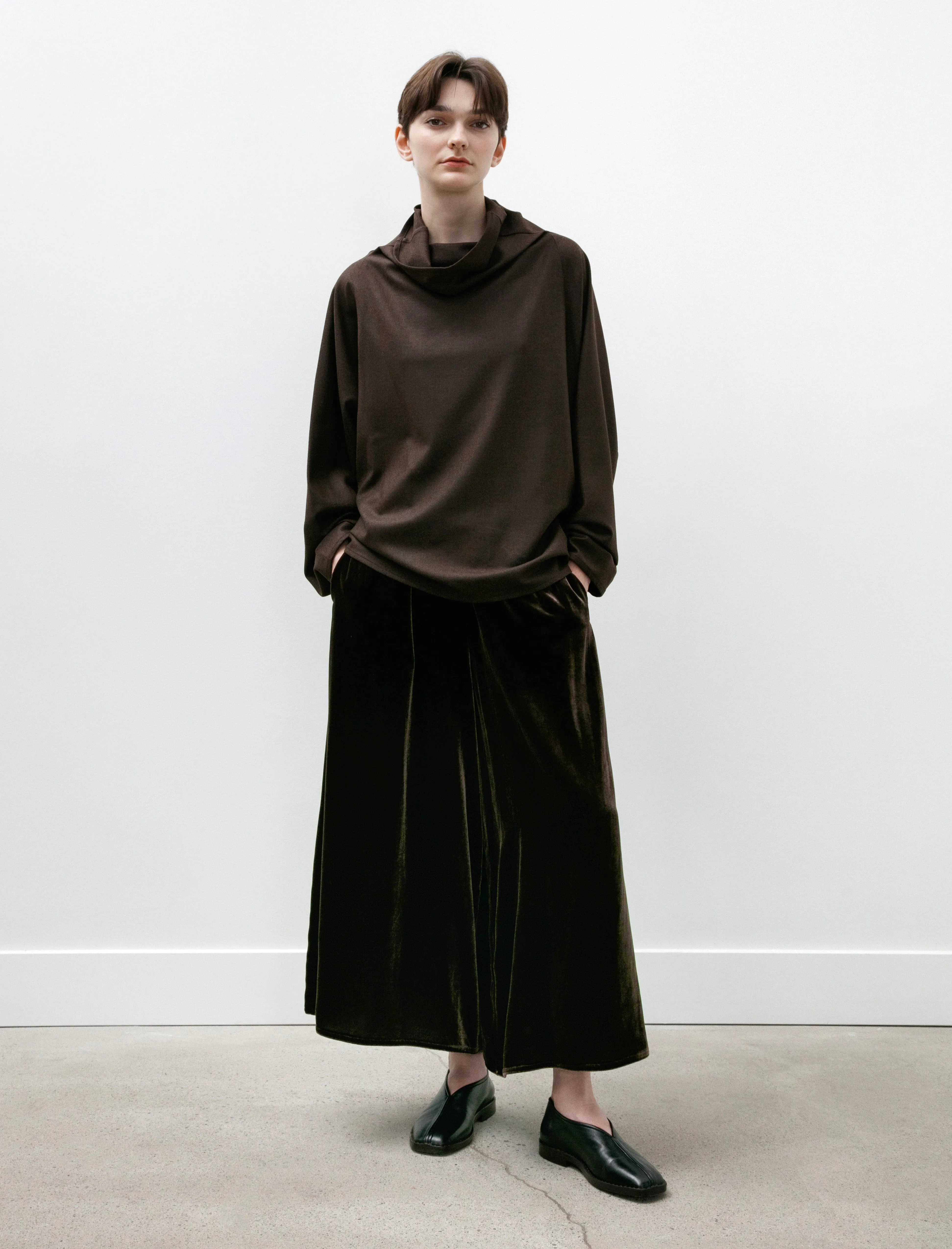 Gaucho Pants Silk Velvet Brown