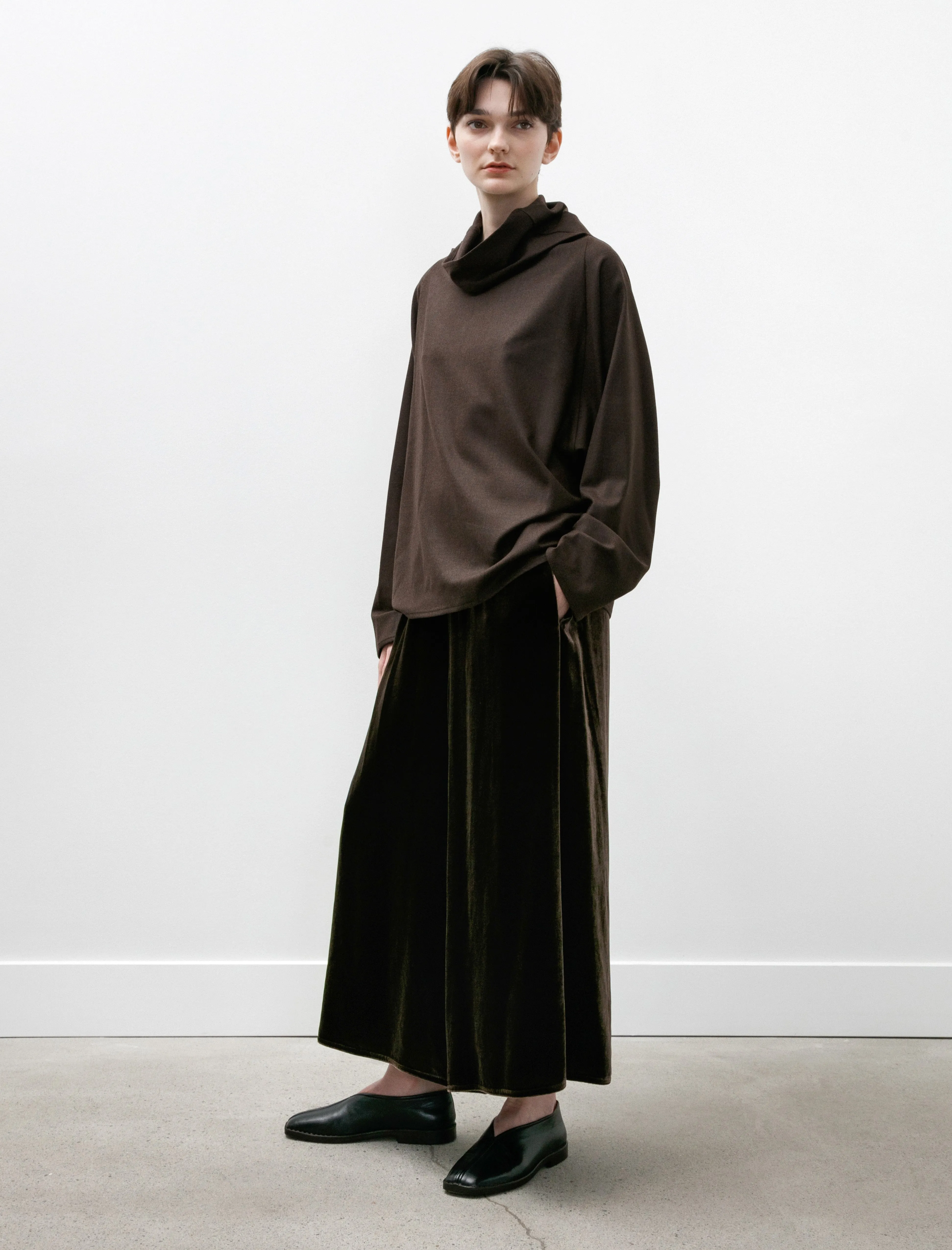 Gaucho Pants Silk Velvet Brown