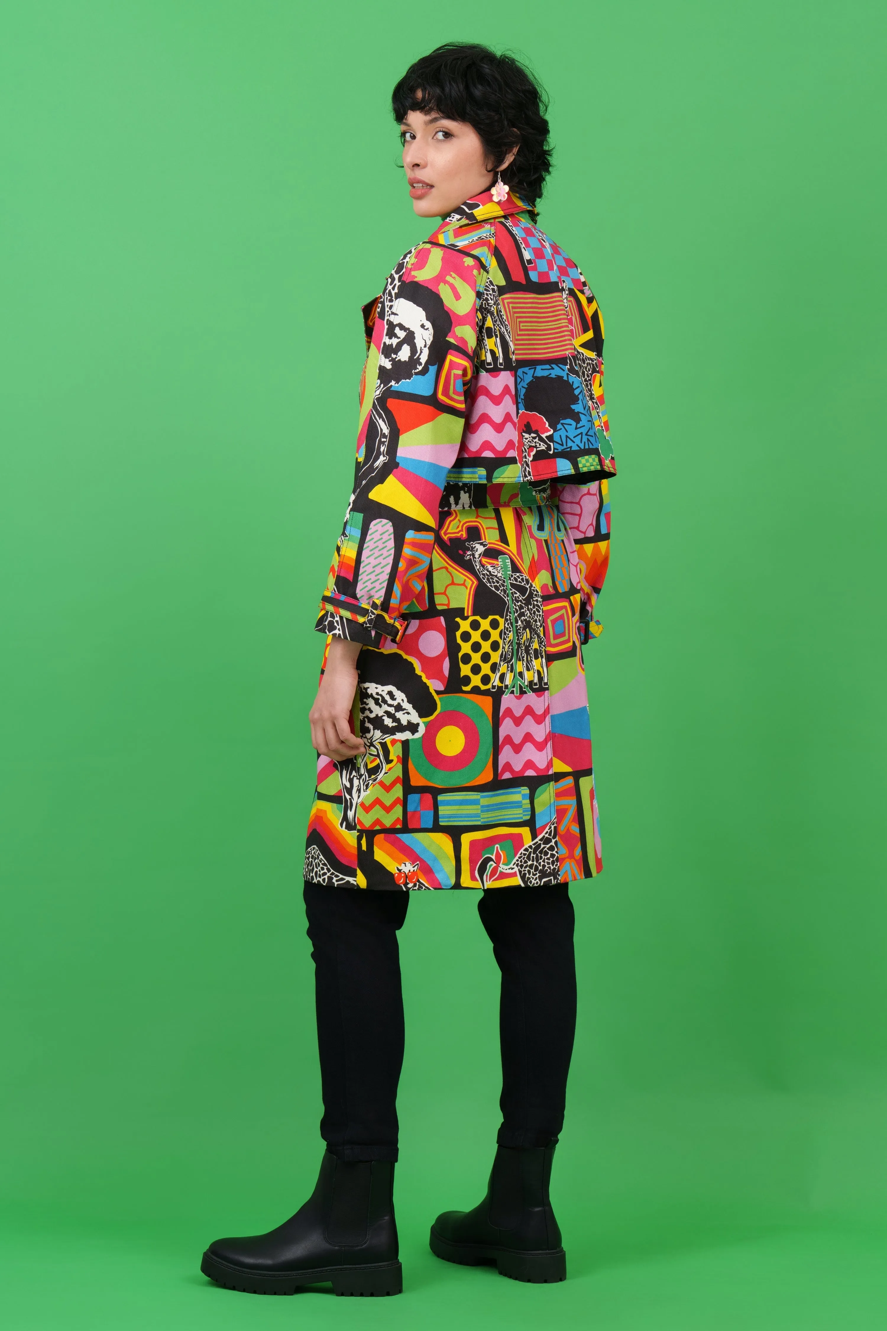 Giraffe-Topia Trench Coat