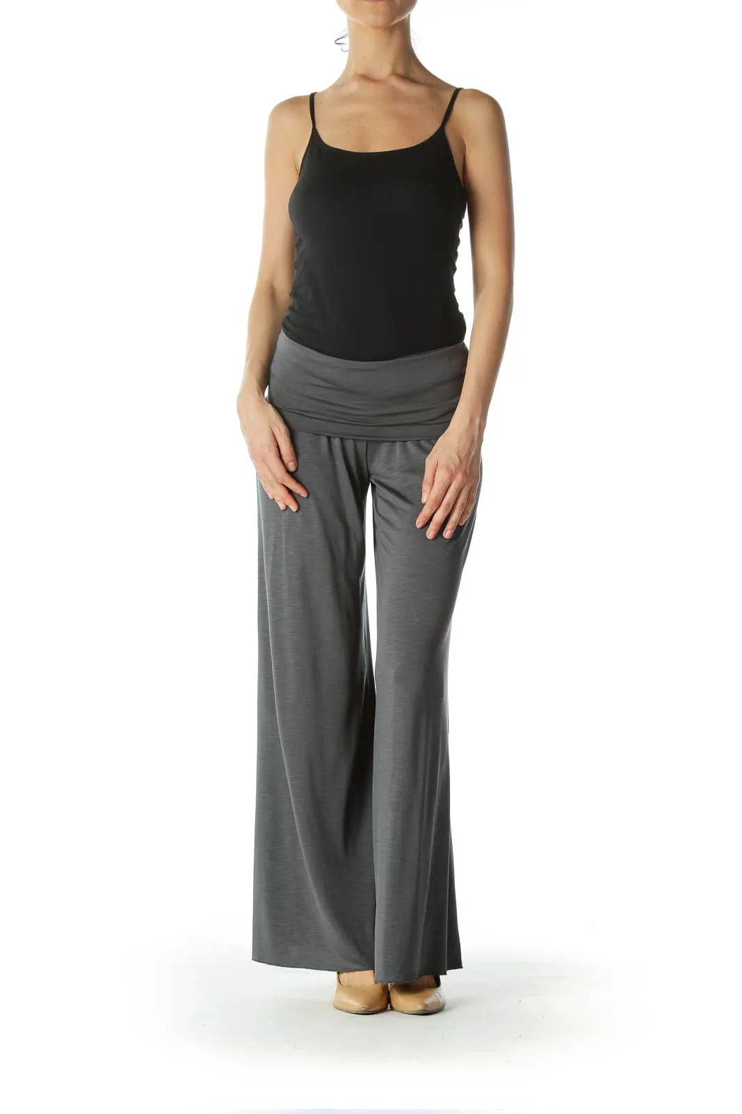 Gray Gaucho High Waisted Pant