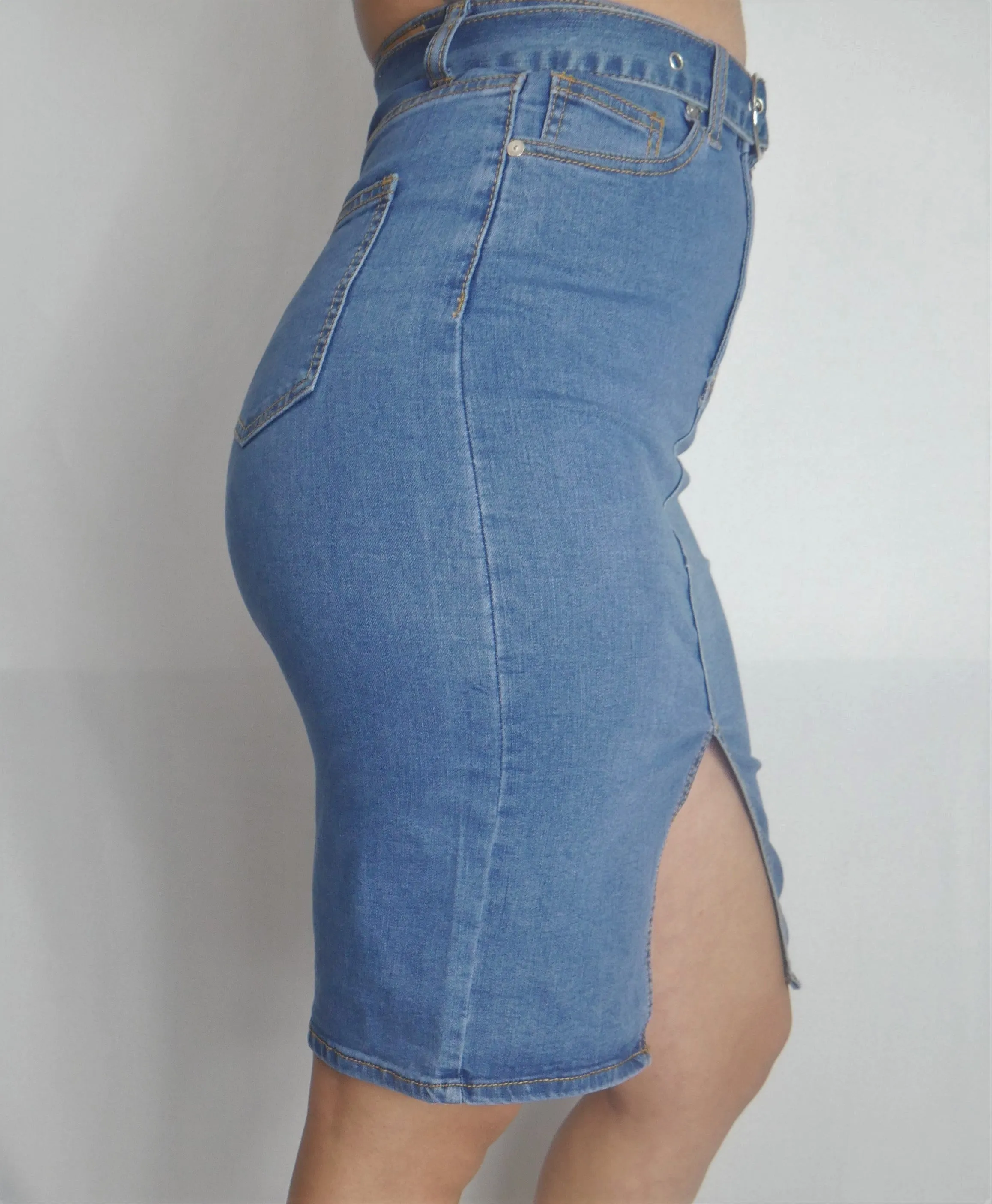 High Waist Jean Skirt