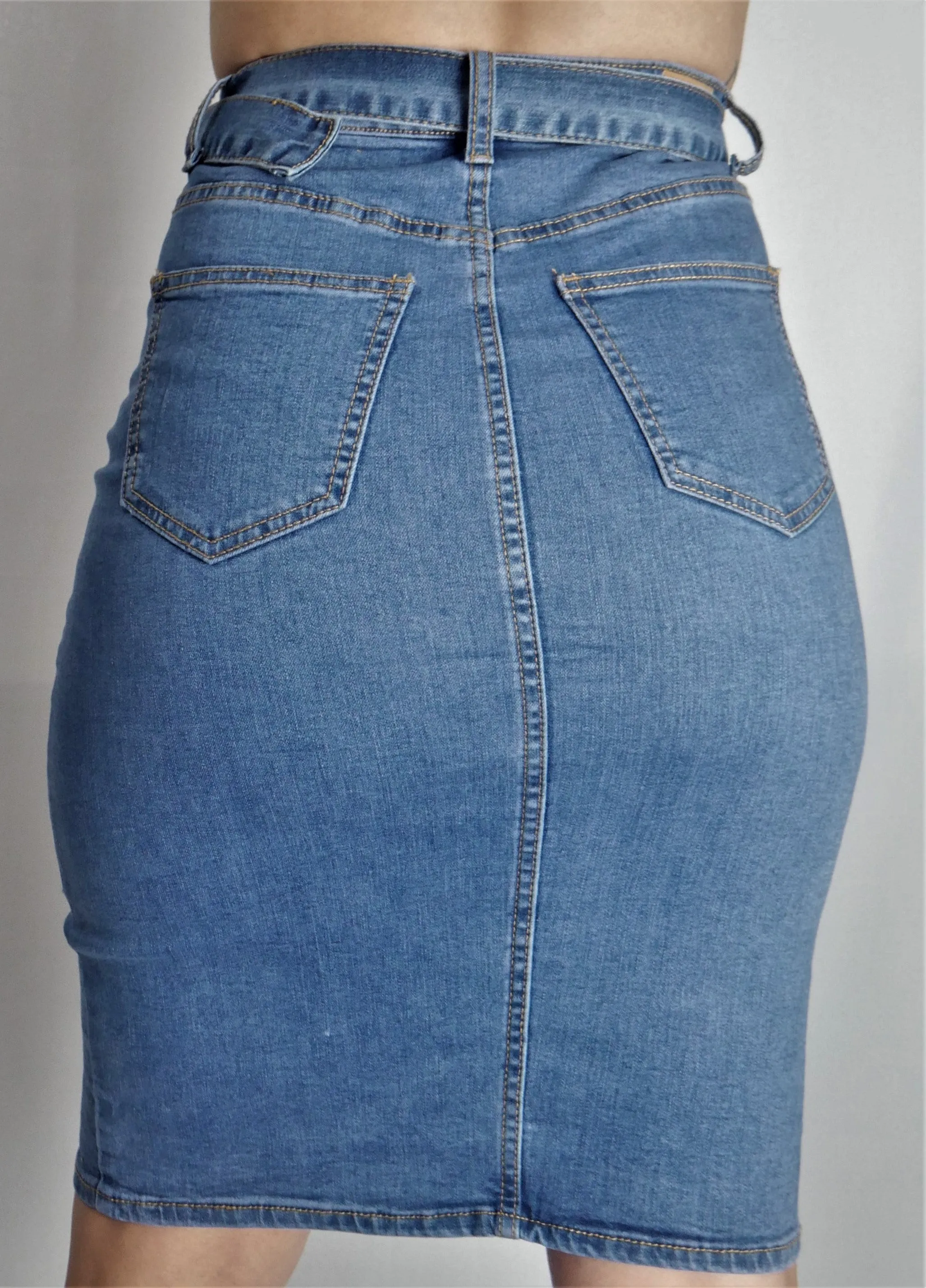 High Waist Jean Skirt