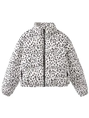 Leopard Print Puffer Jacket for Chilly Evenings