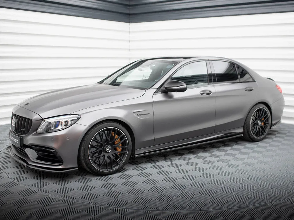 Maxton Design - SIDE SKIRTS DIFFUSERS MERCEDES-AMG C63 SEDAN / ESTATE W205 FACELIFT