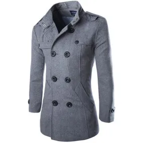 Mens Fashion  Woolen Trench Coat