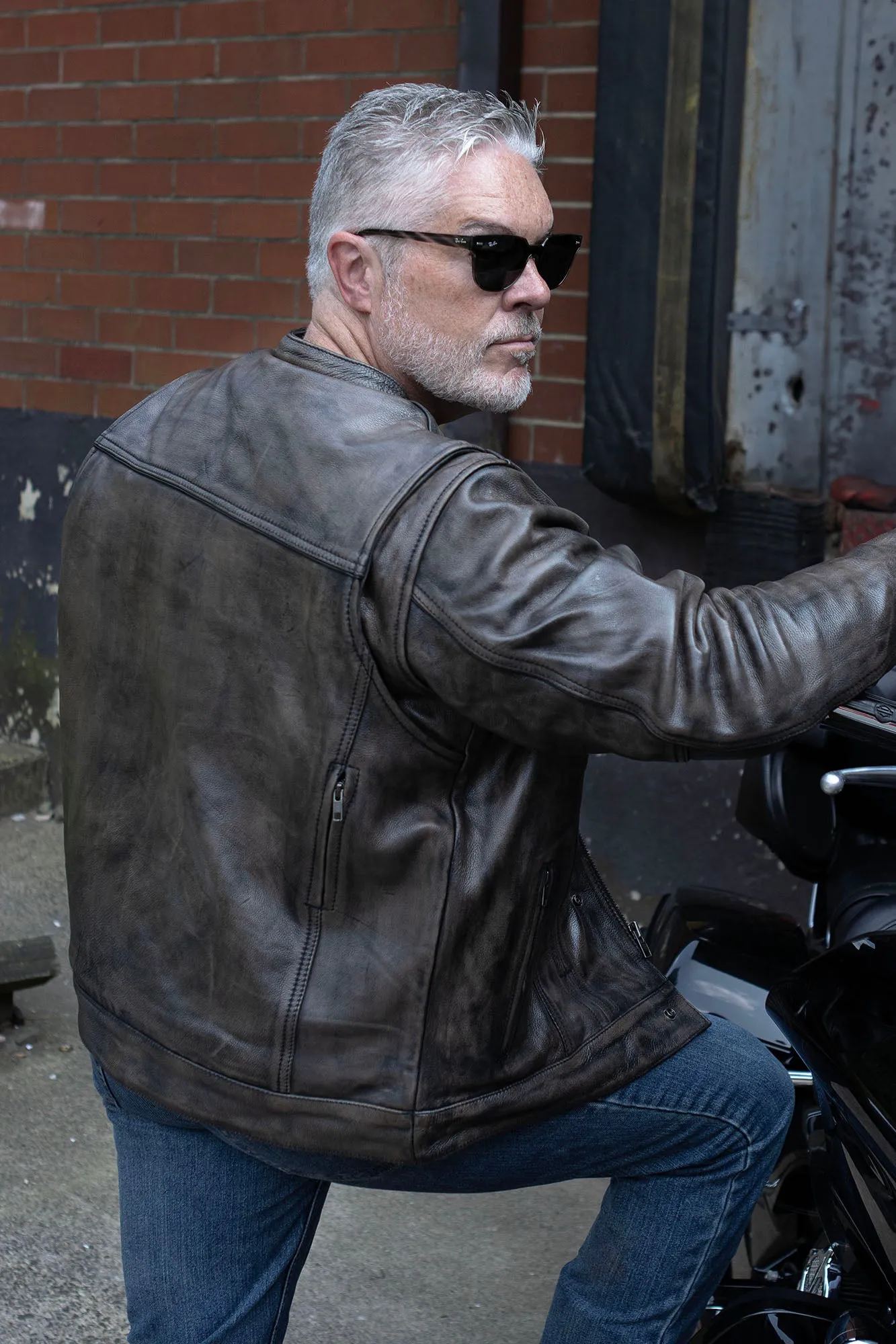 Milwaukee Leather MLM1508 Men's Distressed Brown Leather Motorcycle Jacket