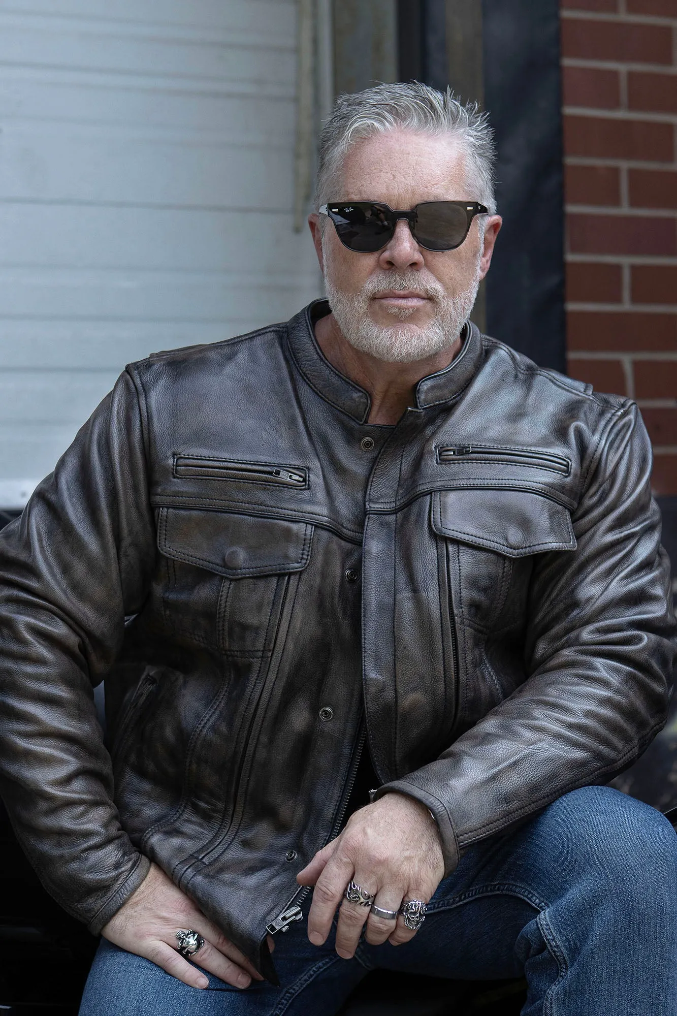 Milwaukee Leather MLM1508 Men's Distressed Brown Leather Motorcycle Jacket