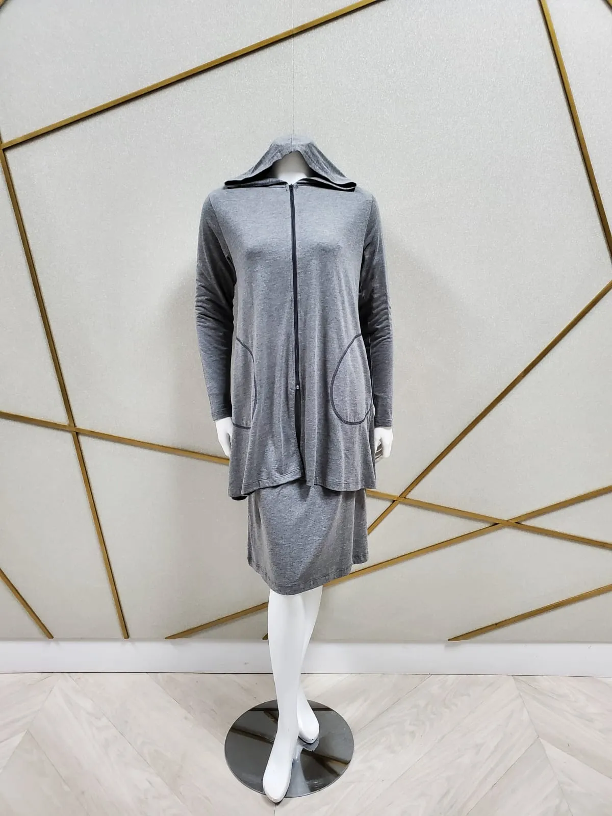 Minimalist Short Grey Nightshirt & Lounge Hoodie