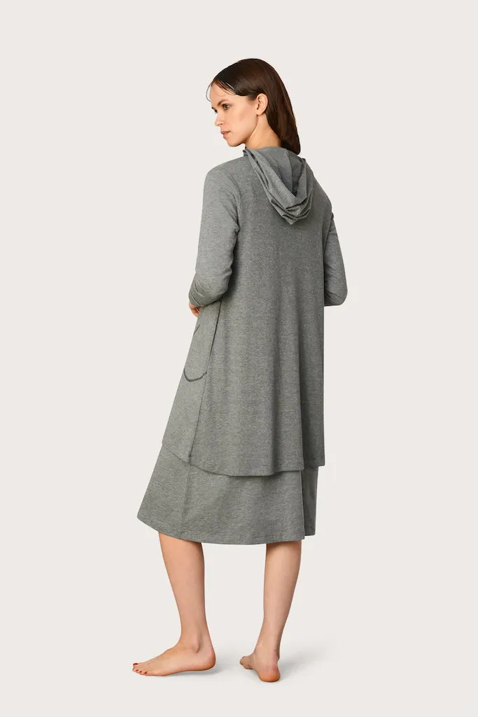 Minimalist Short Grey Nightshirt & Lounge Hoodie