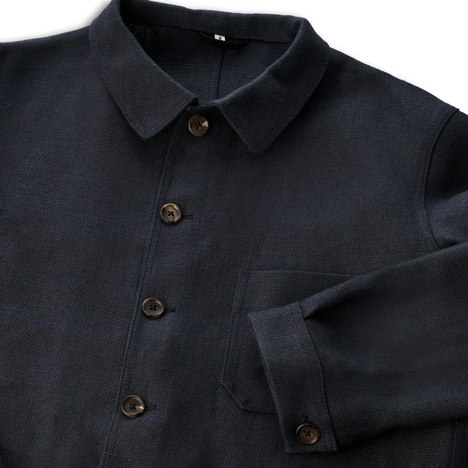 Navy Blue Heavy Linen Utility Jacket