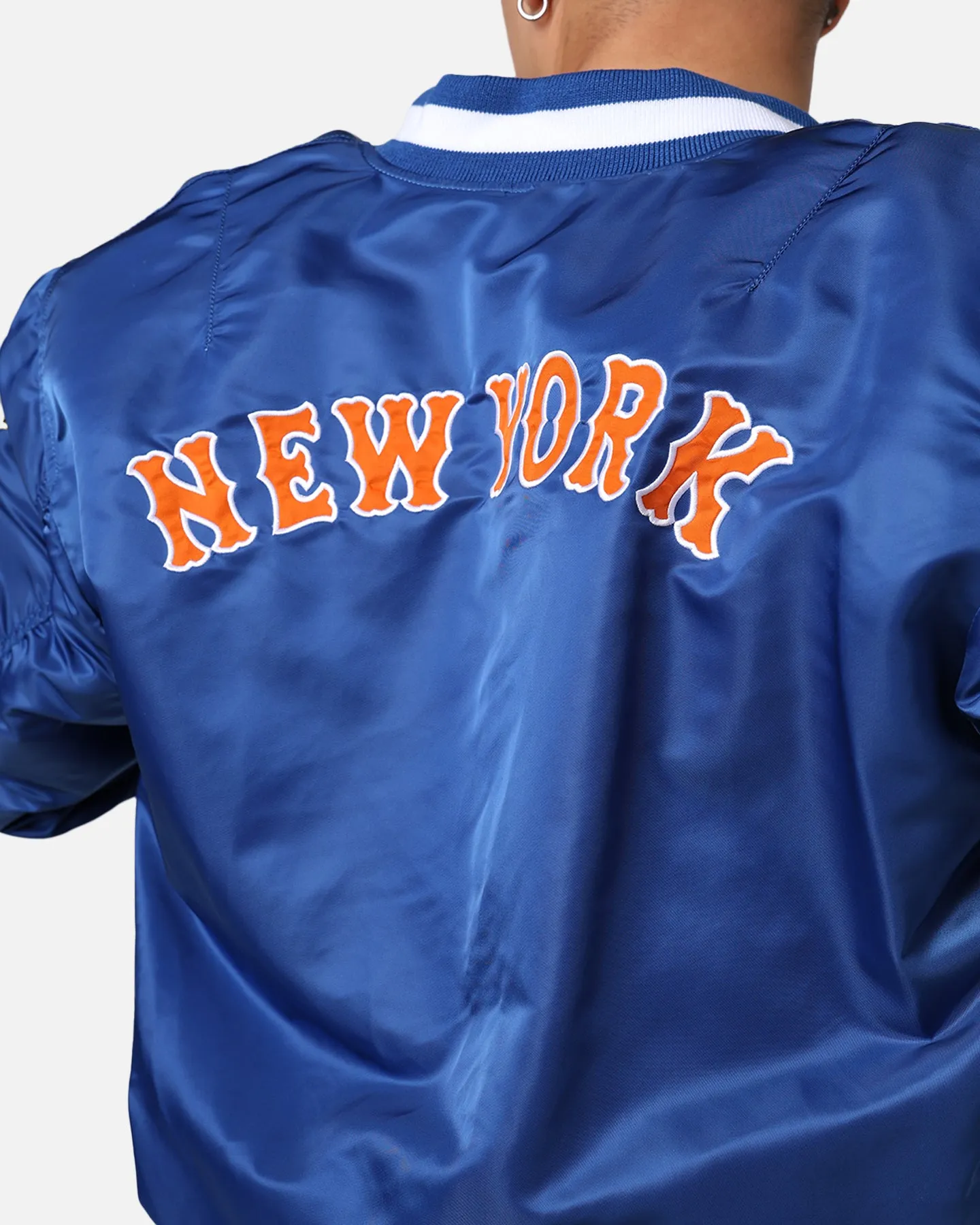 New Era X Alpha Series X MLB New York Mets MA-1 Bomber Jacket Royal