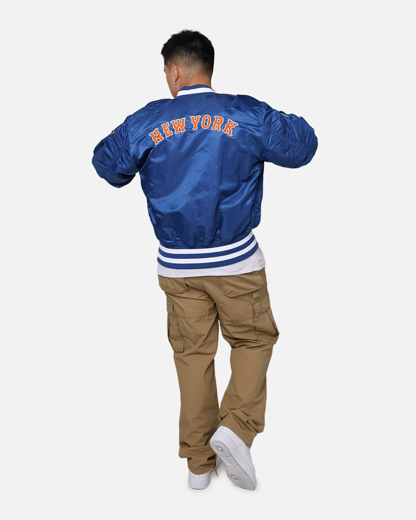 New Era X Alpha Series X MLB New York Mets MA-1 Bomber Jacket Royal