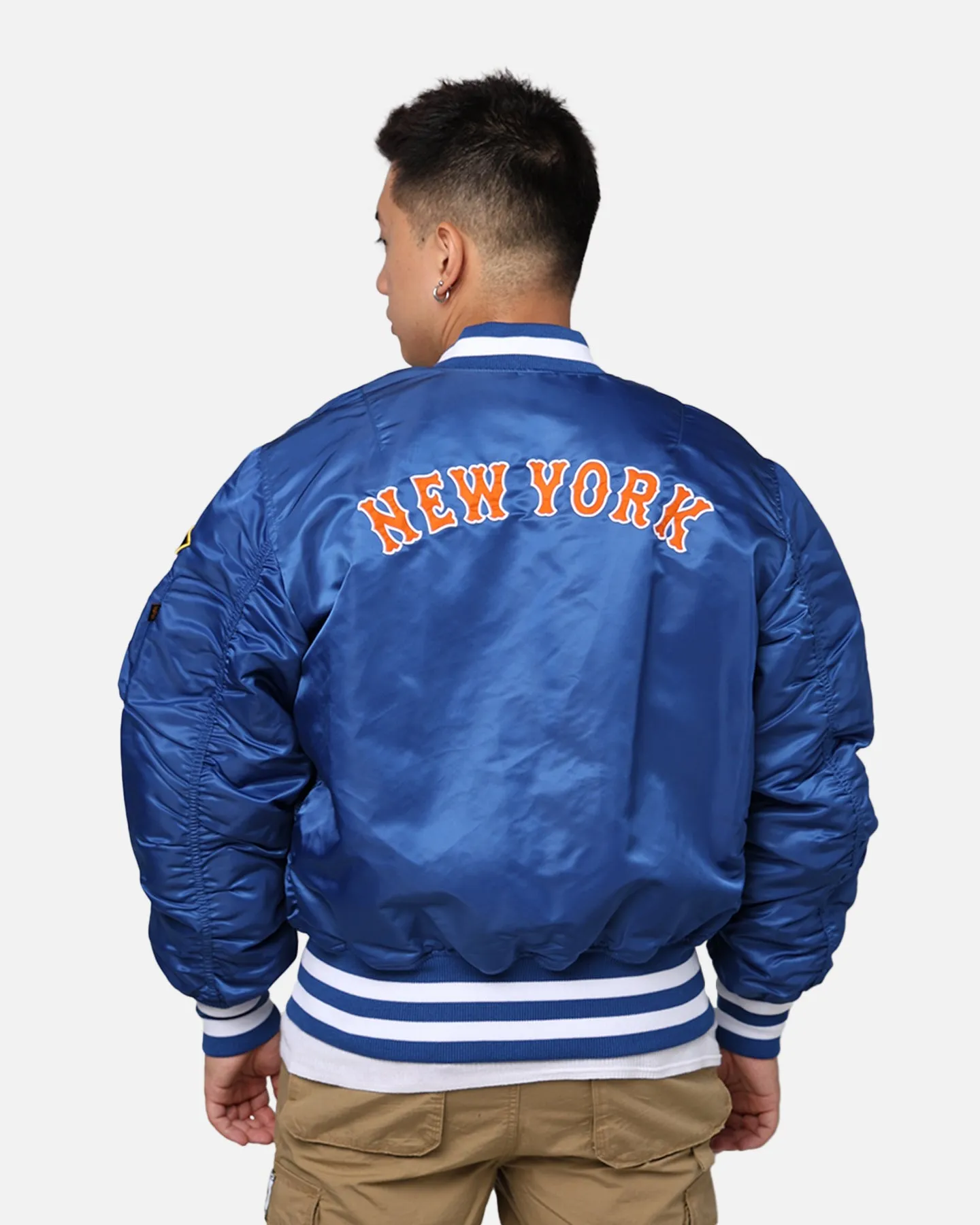 New Era X Alpha Series X MLB New York Mets MA-1 Bomber Jacket Royal