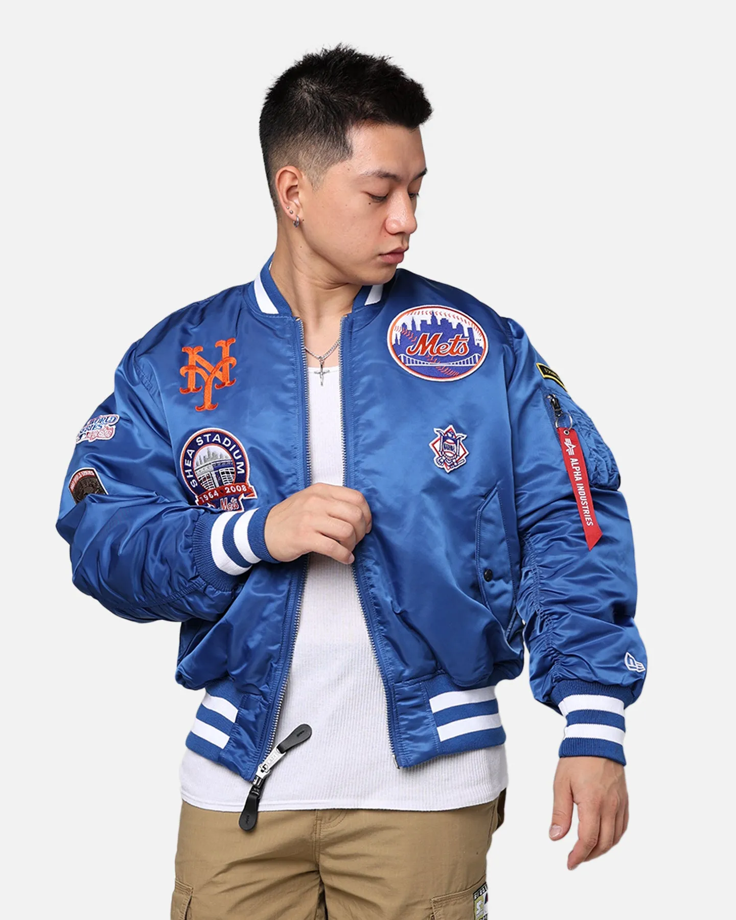 New Era X Alpha Series X MLB New York Mets MA-1 Bomber Jacket Royal