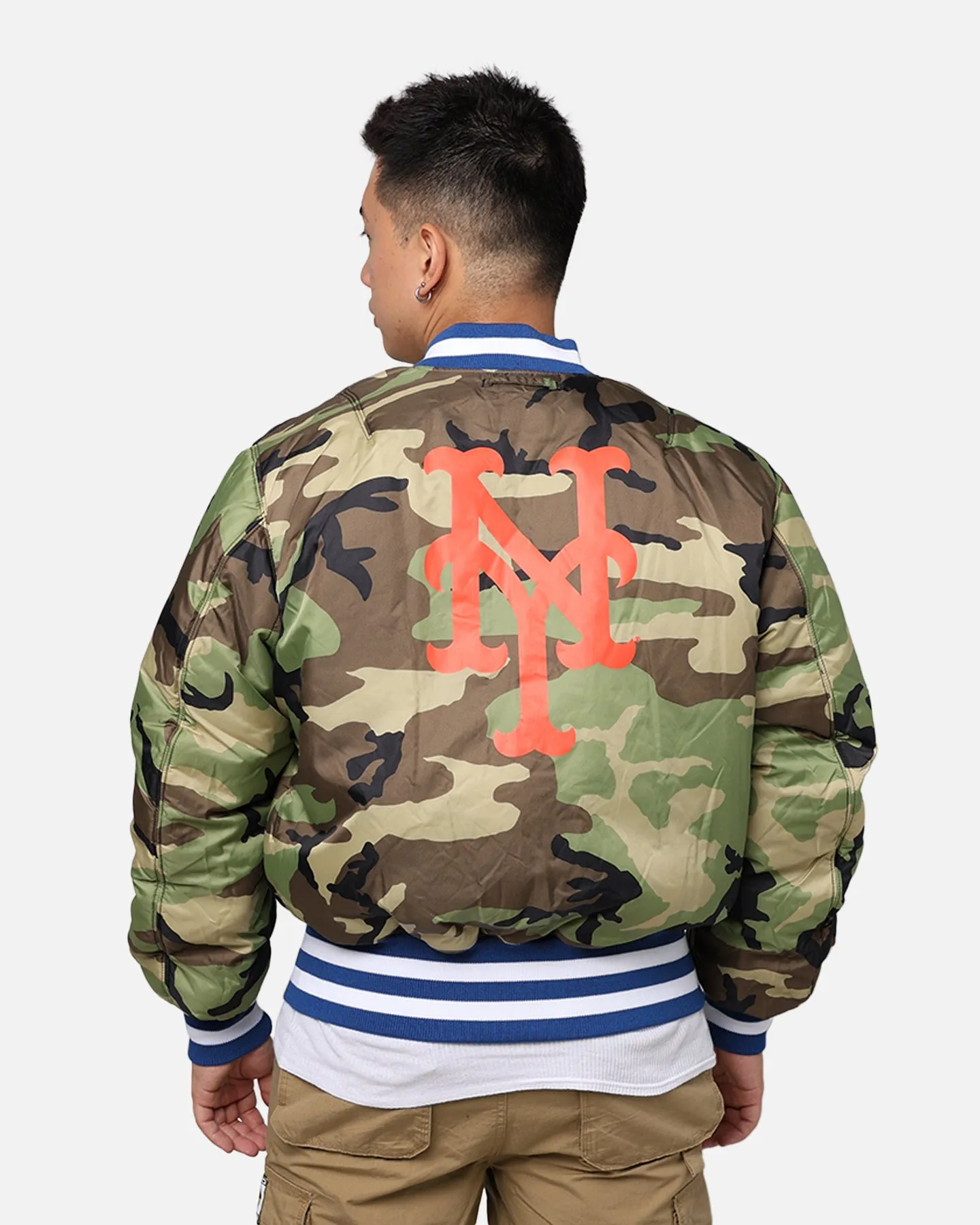 New Era X Alpha Series X MLB New York Mets MA-1 Bomber Jacket Royal