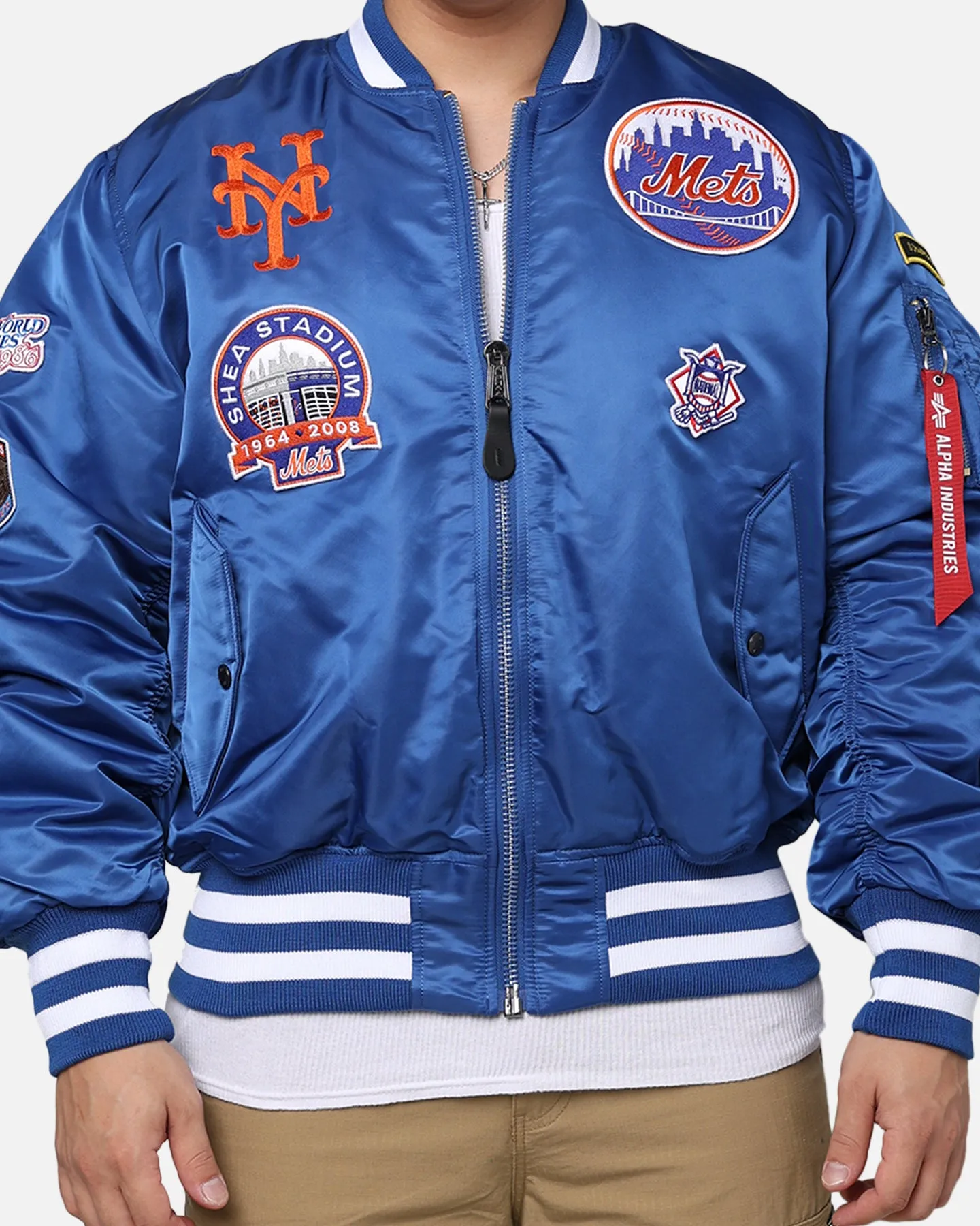 New Era X Alpha Series X MLB New York Mets MA-1 Bomber Jacket Royal