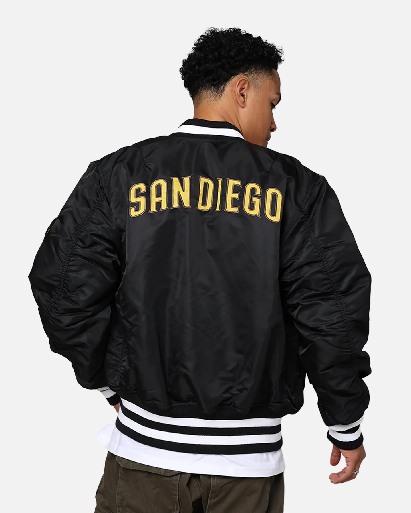 New Era X Alpha Series X MLB San Diego Padres MA-1 Bomber Jacket Black