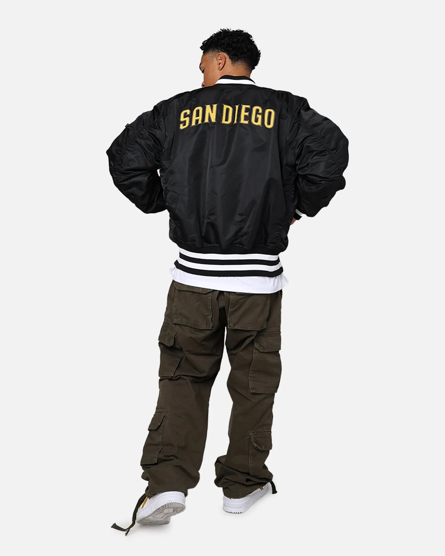 New Era X Alpha Series X MLB San Diego Padres MA-1 Bomber Jacket Black