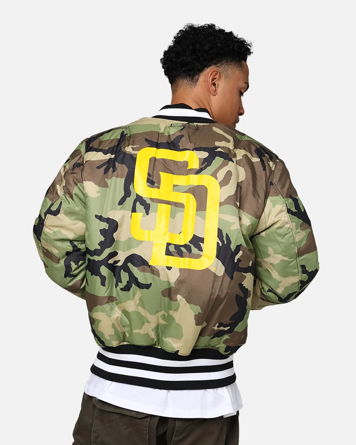 New Era X Alpha Series X MLB San Diego Padres MA-1 Bomber Jacket Black