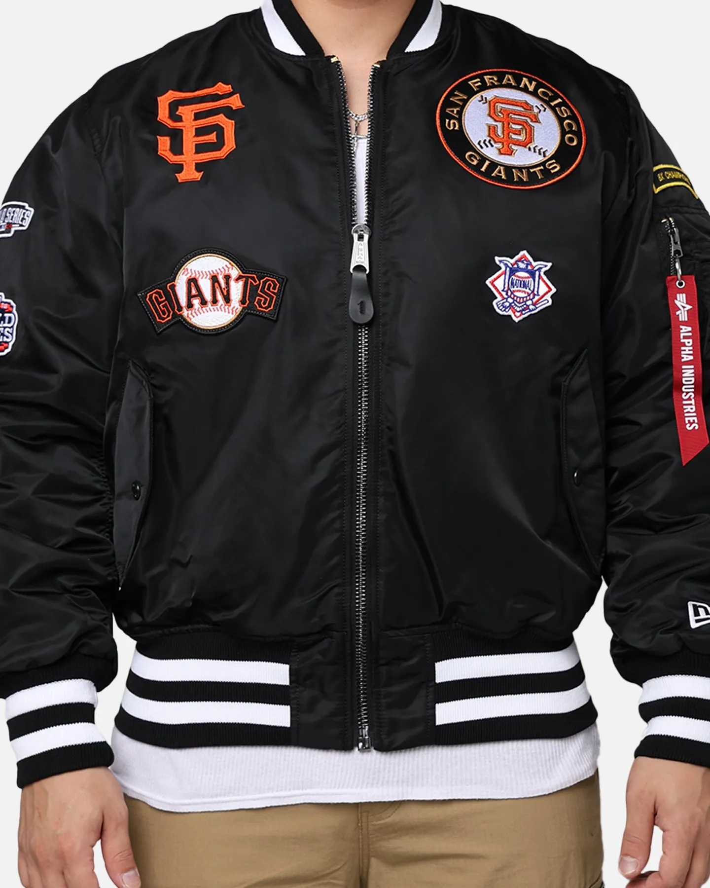 New Era X Alpha Series X MLB San Francisco Giants MA-1 Bomber Jacket Black