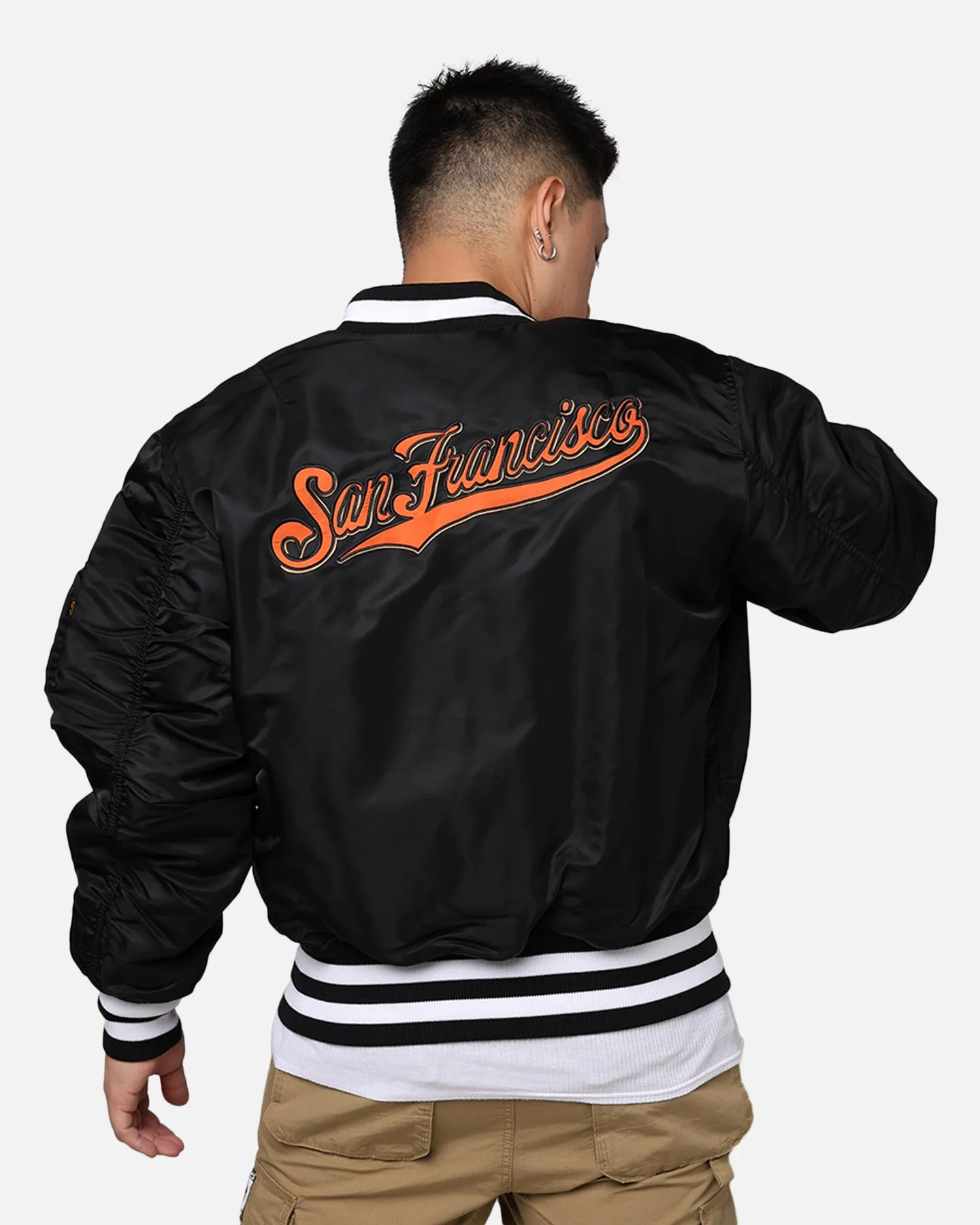 New Era X Alpha Series X MLB San Francisco Giants MA-1 Bomber Jacket Black