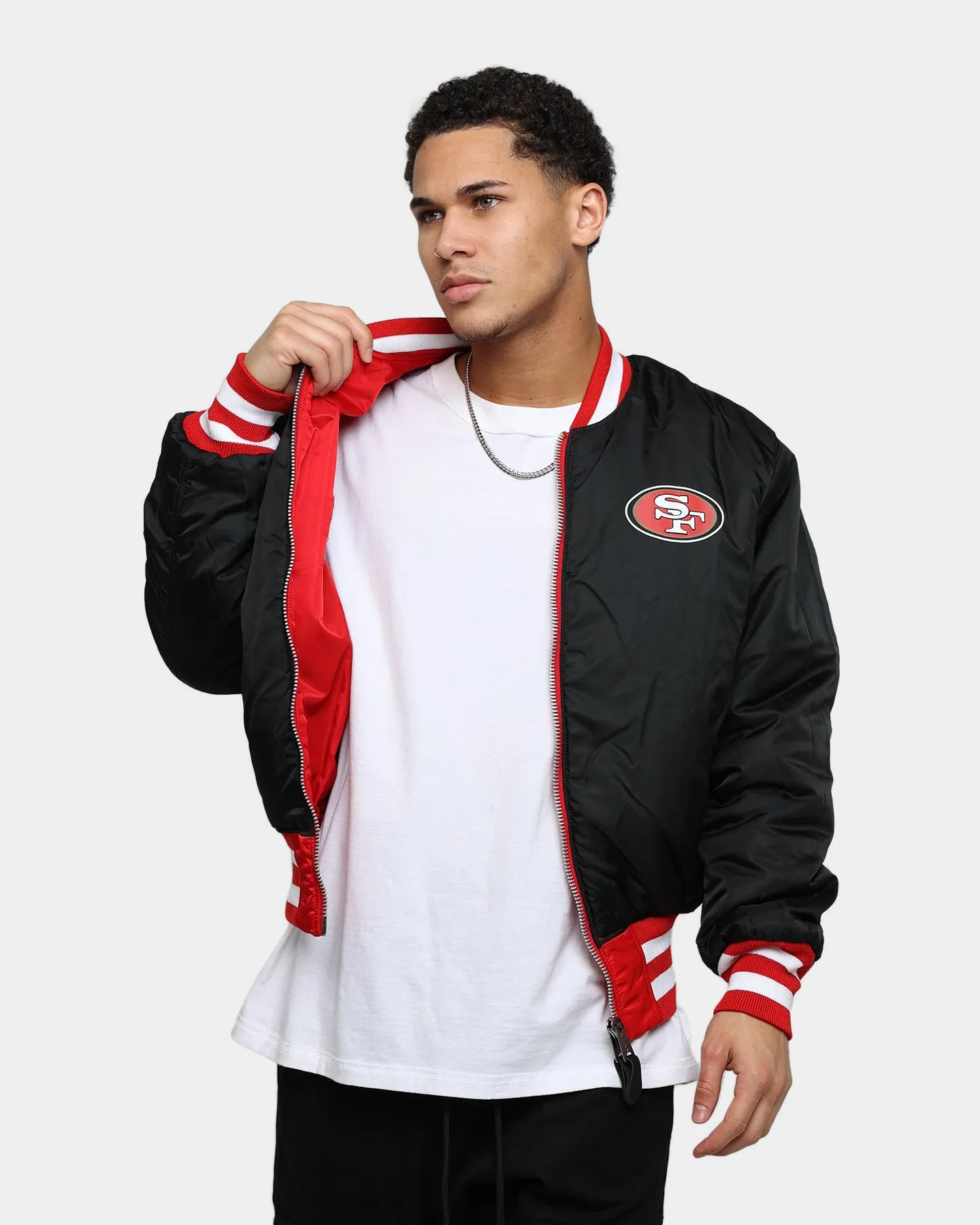 New Era X Alpha Series X NFL San Francisco 49ers MA-1 Bomber Jacket Red