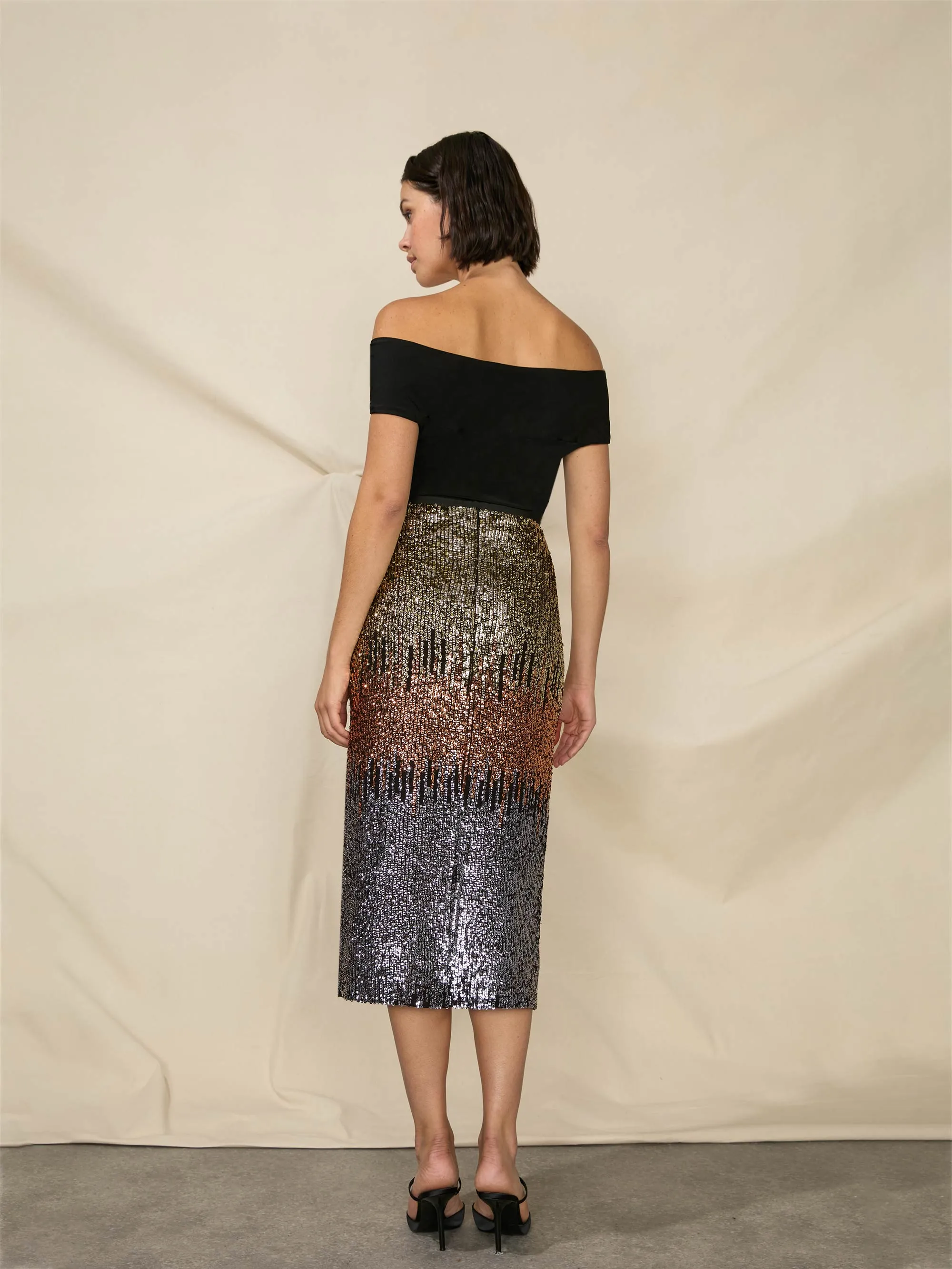 Petite Sequin Ombre Skirt