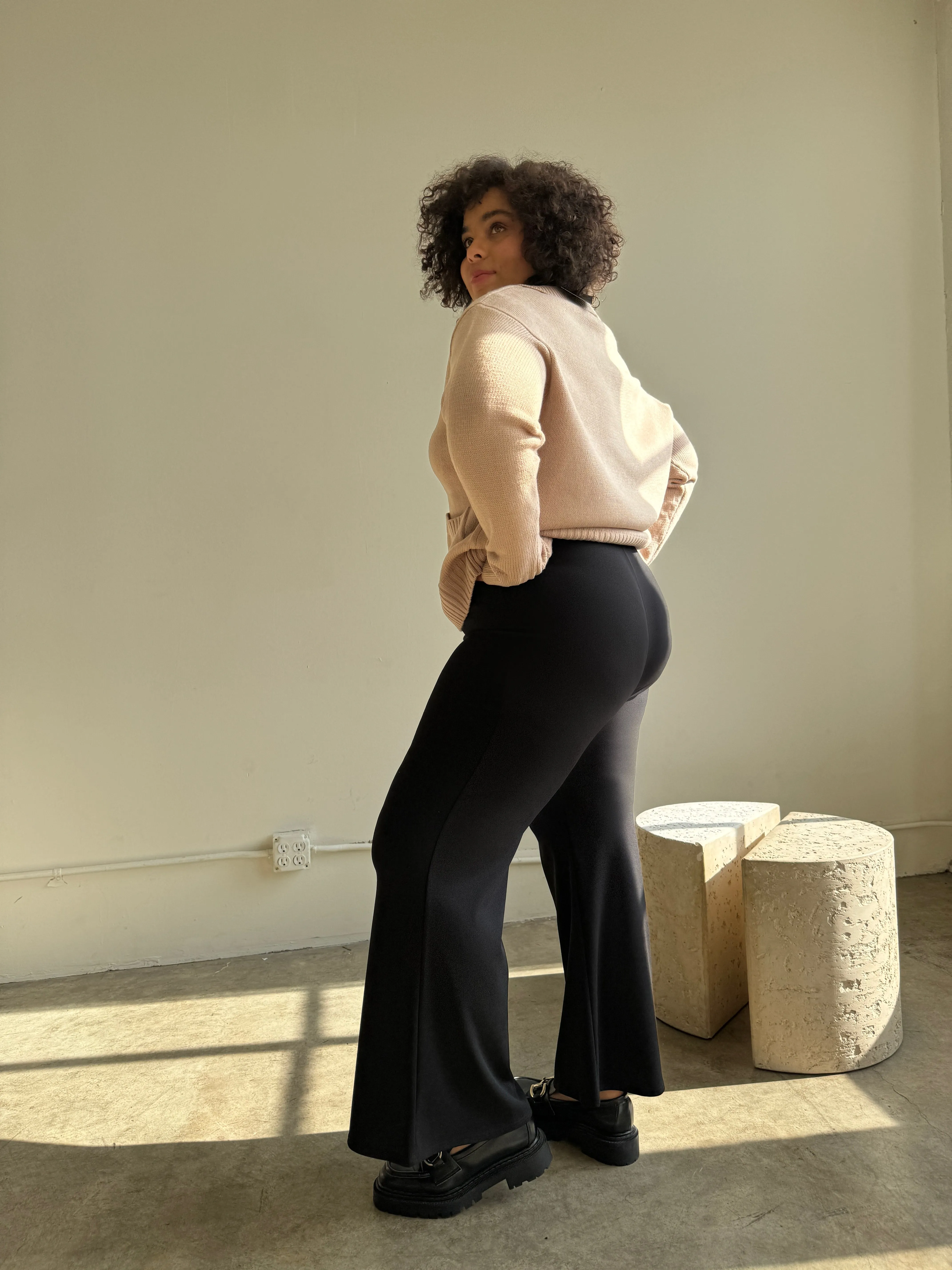 Plus Size Elastic Waist Gaucho Pants