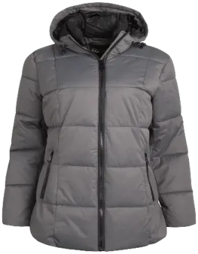 Polly Twill Puffer W/PVC Coat M Grey