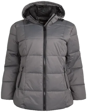 Polly Twill Puffer W/PVC Coat M Grey