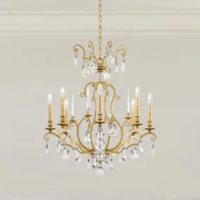 Renaissance Nouveau 8 Light Heirloom Gold Chandelier with Heritage Crystal