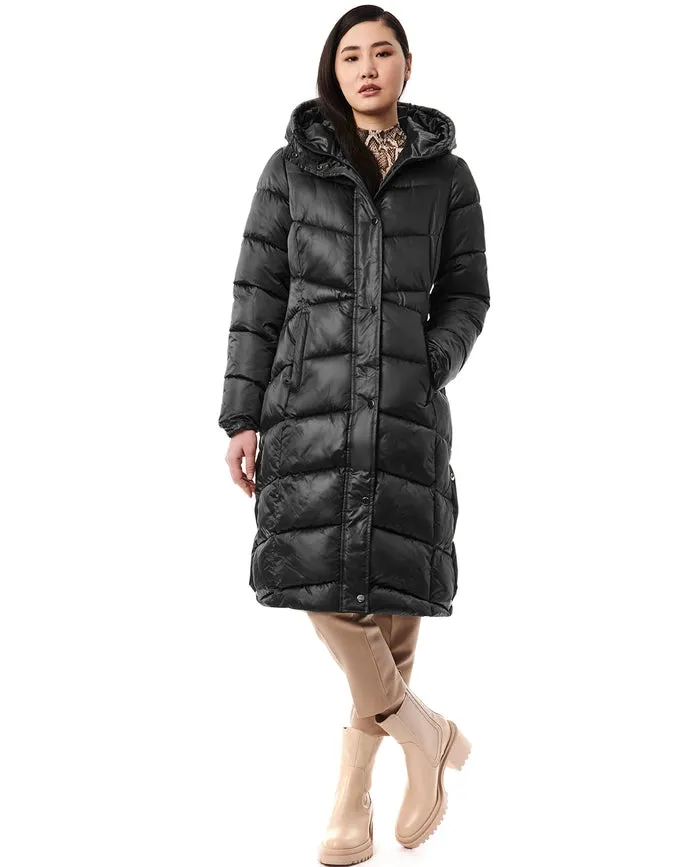 Shiny Heavy Maxi Puffer Black